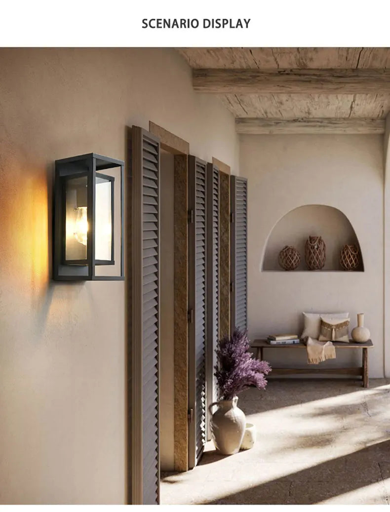 American Retro Waterproof Wall Lamp Industrial Glass Lamp Indoor Outdoor Courtyard Corridor Bar Villa Garden Decorative Lamp