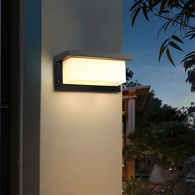 Modern LED Outdoor Wall Lamp E27 Waterproof IP65 Aluminum Porch Light Garden Fence Street Exterior Wall Sconce Lighting 110/220V