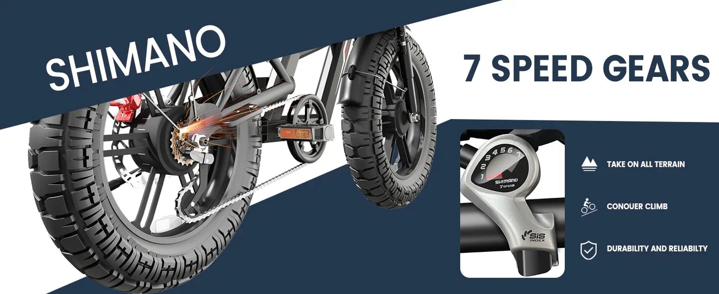 Ebike W018 2000W Dual Motor 25AH Dual Battery Top Speed 55KM/H 20*4.5Fat Tire Electric Bike Mountain Electric Bicycle