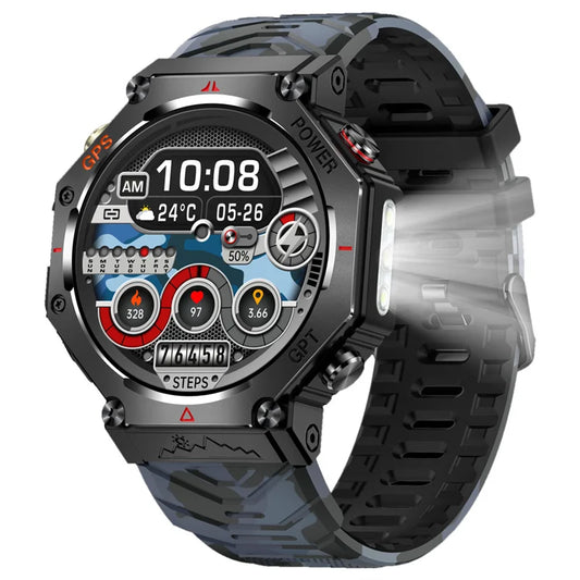 KC91 Smart Watch 530mAh Battery LED Flashlight Compass Altitude Air Pressure Bluetooth Call Fitness Tracker Wearable Devices