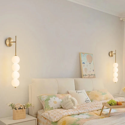 Nordic Wind Gourd Wall Lamp Minimalist LED Milky White Light For Living Room Study Bedroom Bedside Home Decoration Light Fixture