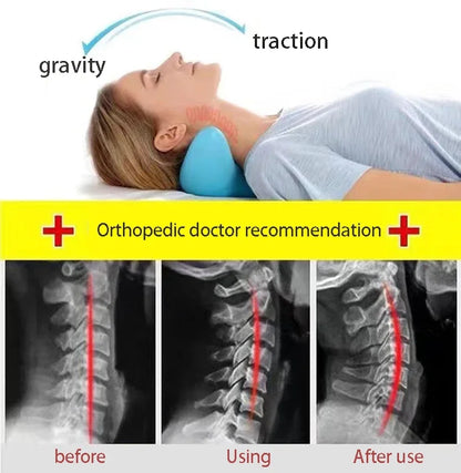 Cervical Spine Stretch Neck Shoulder Relaxer Cervical Chiropractic Traction Device Massage Pillow for Pain Relief Cervical Spine