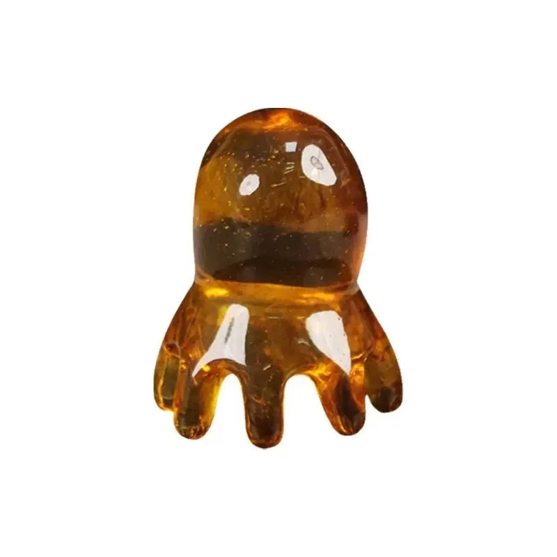 2025 New Resin Octopus Scalp Massage Comb Acupressure Meridian Therapy Hair Care Portable Relaxation Tool Natural Material