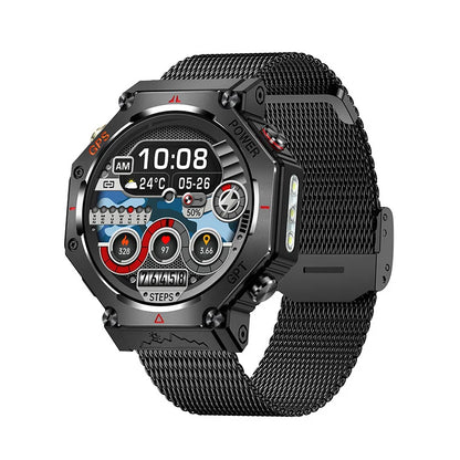 KC91 Smart Watch 530mAh Battery LED Flashlight Compass Altitude Air Pressure Bluetooth Call Fitness Tracker Wearable Devices