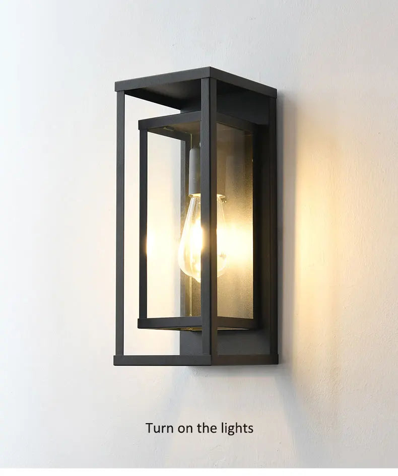 American Retro Waterproof Wall Lamp Industrial Glass Lamp Indoor Outdoor Courtyard Corridor Bar Villa Garden Decorative Lamp