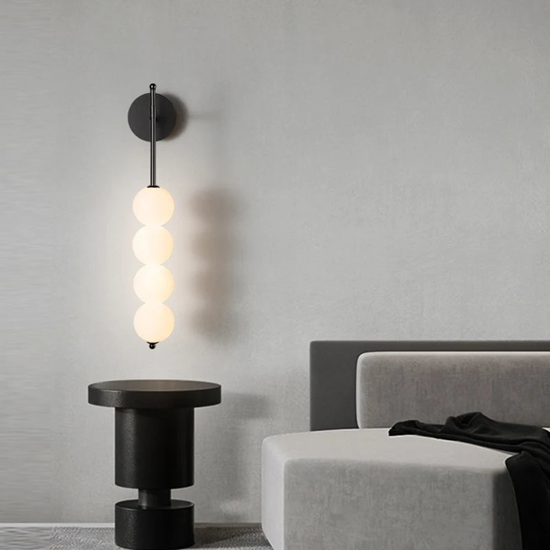 Nordic Wind Gourd Wall Lamp Minimalist LED Milky White Light For Living Room Study Bedroom Bedside Home Decoration Light Fixture