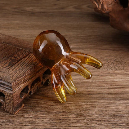 2025 New Resin Octopus Scalp Massage Comb Acupressure Meridian Therapy Hair Care Portable Relaxation Tool Natural Material