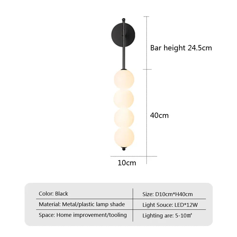 Nordic Wind Gourd Wall Lamp Minimalist LED Milky White Light For Living Room Study Bedroom Bedside Home Decoration Light Fixture