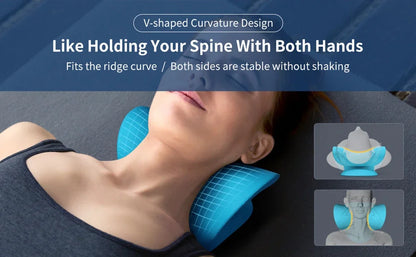 Cervical Spine Stretch Neck Shoulder Relaxer Cervical Chiropractic Traction Device Massage Pillow for Pain Relief Cervical Spine