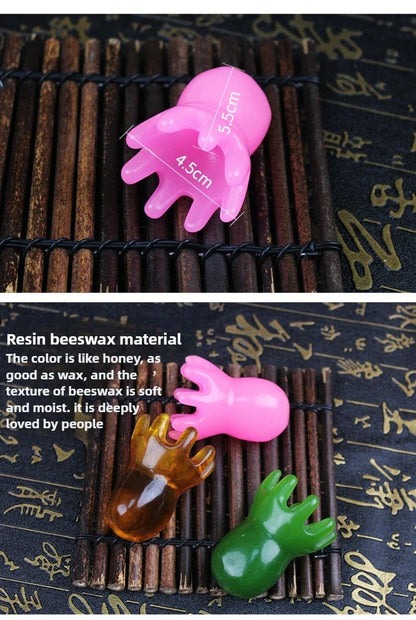 2025 New Resin Octopus Scalp Massage Comb Acupressure Meridian Therapy Hair Care Portable Relaxation Tool Natural Material