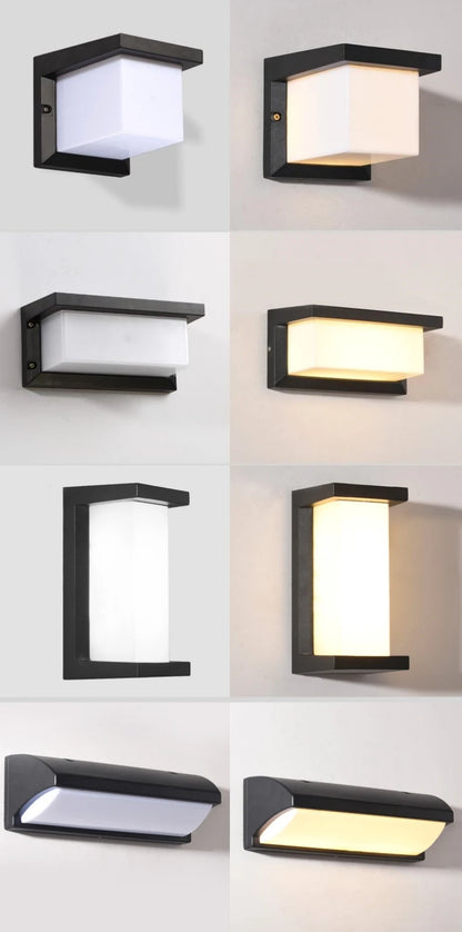 Modern LED Outdoor Wall Lamp E27 Waterproof IP65 Aluminum Porch Light Garden Fence Street Exterior Wall Sconce Lighting 110/220V