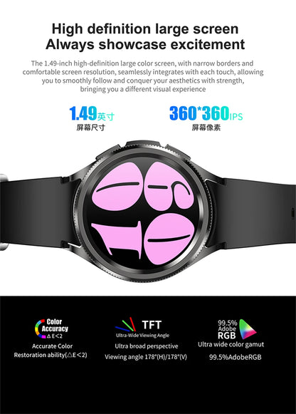 2025 New Watch 6 Smartwatch Men's AMOLED Always On Display Bluetooth Call GPS NFC Smart Watch Android IOS For Samsung Galaxy