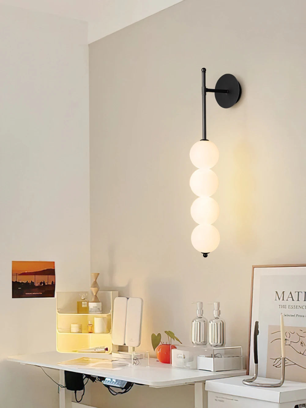 Nordic Wind Gourd Wall Lamp Minimalist LED Milky White Light For Living Room Study Bedroom Bedside Home Decoration Light Fixture