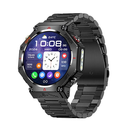 KC91 Smart Watch 530mAh Battery LED Flashlight Compass Altitude Air Pressure Bluetooth Call Fitness Tracker Wearable Devices