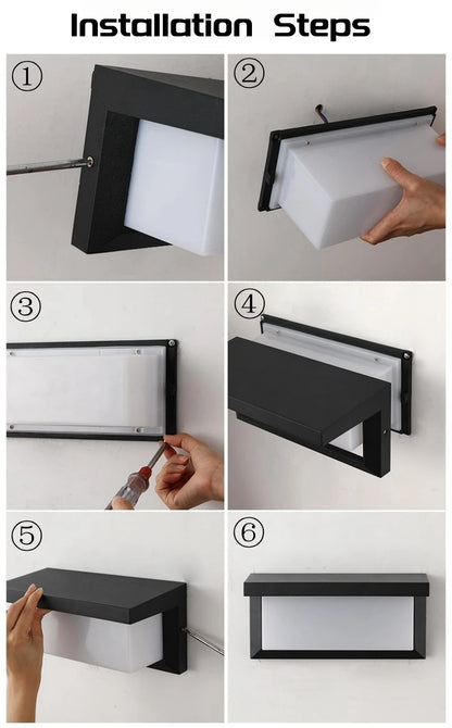 Modern LED Outdoor Wall Lamp E27 Waterproof IP65 Aluminum Porch Light Garden Fence Street Exterior Wall Sconce Lighting 110/220V
