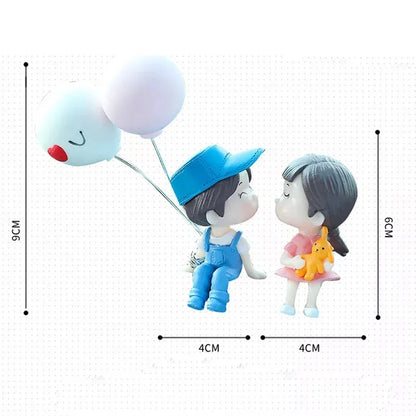 1/2/4pcs Car Decoration Cartoon Couple Action Doll Balloon Decoration Car Interior Dashboard Accessories Girl Gift