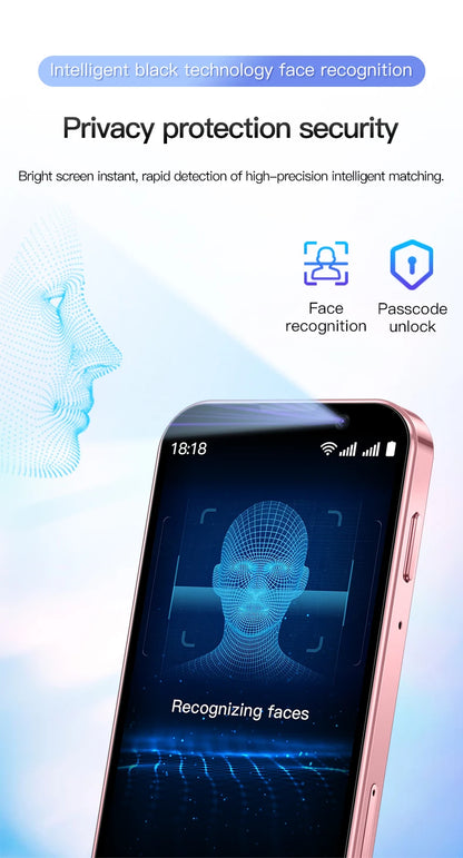 SOYES XS18 Pro 3.0" Mini Smartphone 2GB RAM 16GB ROM Facial Recognition Android8.1 Dual SIM Standby 1000mAh 3G Network Phone