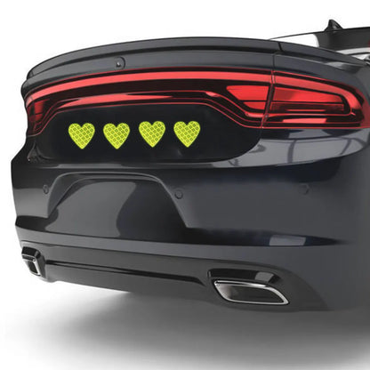 12pcs Heart Shape Reflective Car Stickers Night Warning Mark Reflective Tape Stickers Decoration Decal Car Accessories