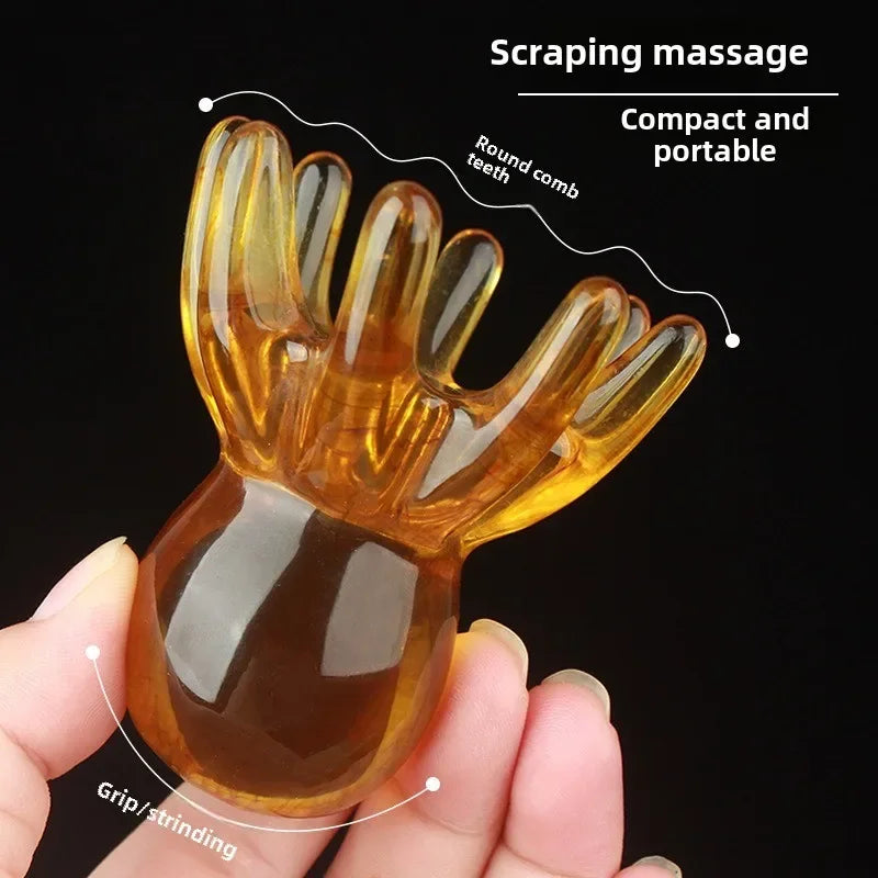 2025 New Resin Octopus Scalp Massage Comb Acupressure Meridian Therapy Hair Care Portable Relaxation Tool Natural Material