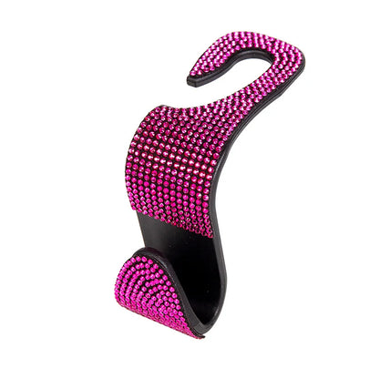 Car Storage Hook Rhinestone Car Seat Back Hook Auto Back Universal Headrest Mount Storage Holder Car Interior Accessories Decor