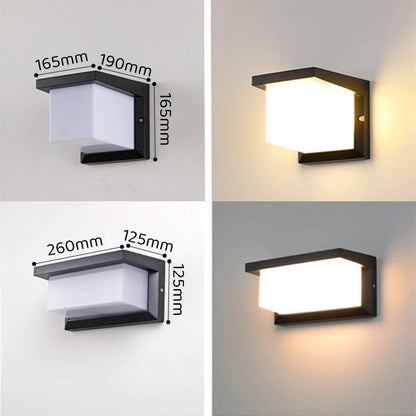 Modern LED Outdoor Wall Lamp E27 Waterproof IP65 Aluminum Porch Light Garden Fence Street Exterior Wall Sconce Lighting 110/220V
