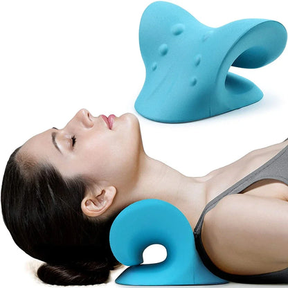 Cervical Spine Stretch Neck Shoulder Relaxer Cervical Chiropractic Traction Device Massage Pillow for Pain Relief Cervical Spine