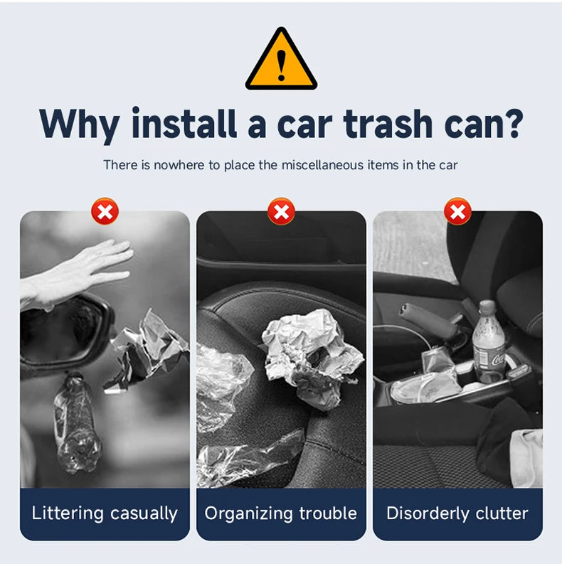 Universal Car Trash Can Hanging Dustbin Accessories For BMW X1 E84 F48 X2 F39 X3 E83 F25 X4 F26 X5 E53 E70 F15 F85 X6 E71 E72