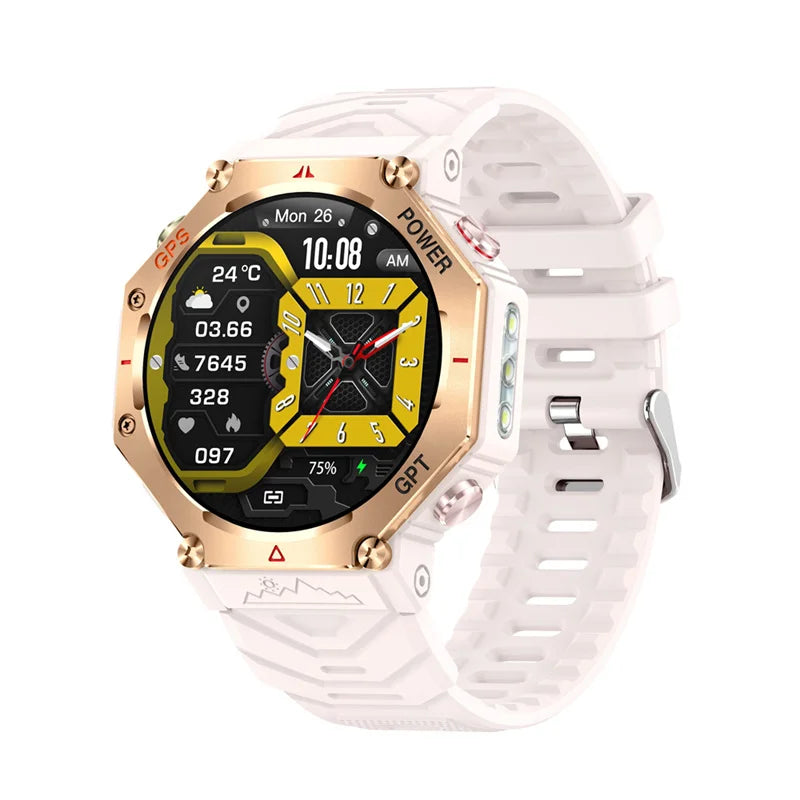 KC91 Smart Watch 530mAh Battery LED Flashlight Compass Altitude Air Pressure Bluetooth Call Fitness Tracker Wearable Devices