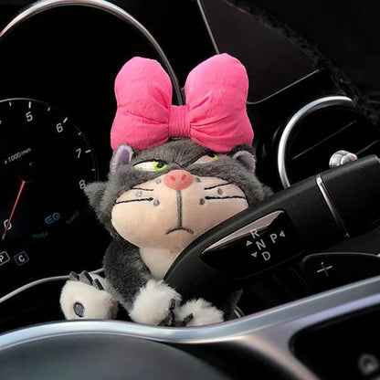 Car Windshield Wiper Decorations Cute Interior Plush Cat Doll Creative Gift Shoulder Pads Car Interior Decoration Accessories