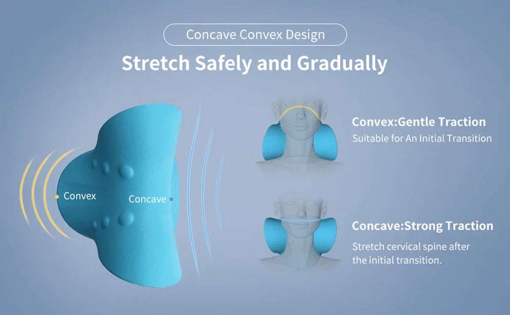 Cervical Spine Stretch Neck Shoulder Relaxer Cervical Chiropractic Traction Device Massage Pillow for Pain Relief Cervical Spine