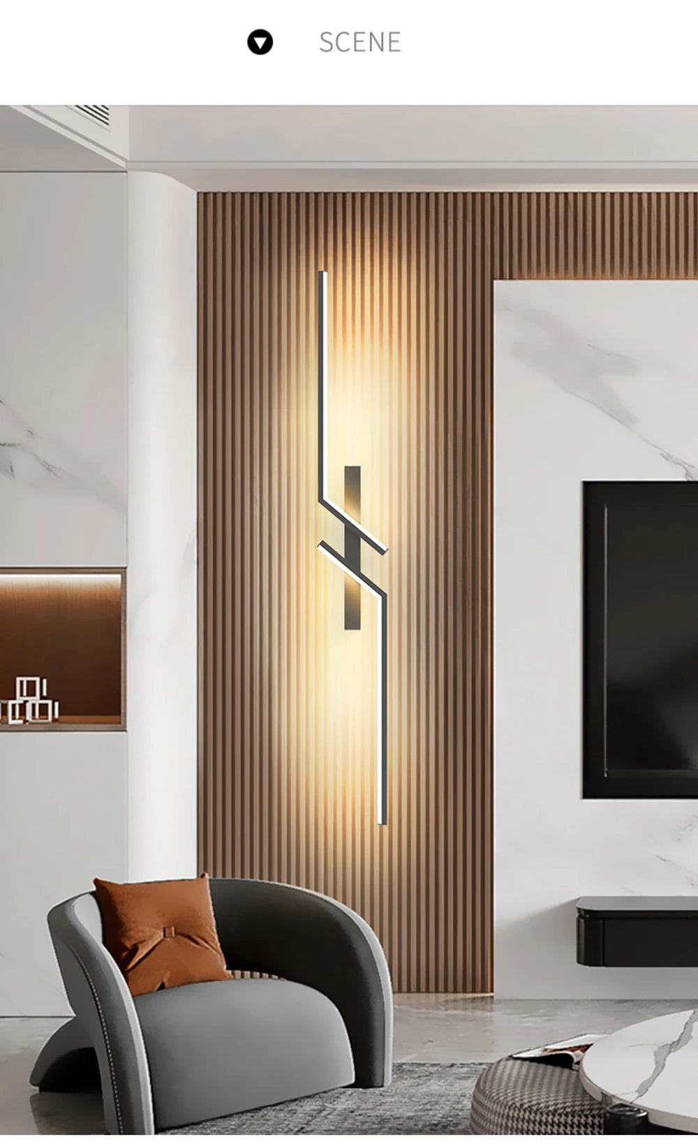 LED Wall Light Type-C Rechargeable Touch Button Smart Remote Control 60/80cm Light Bedroom Living Room Kitchen Indoor Lighting