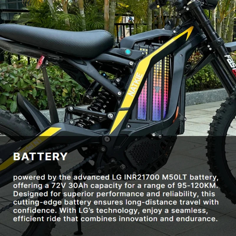 2025 New Arrival Ebike 8000W 72V 30AH N1 Electric Motorcycle 19Inch MTB Tires Electric Dirt Bike with LCD Display