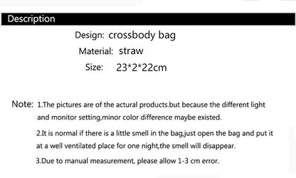 Rattan Woven Women Straw Crossbody Bag Small Clutch Purse and Handbag Summer Beach Bag Woman Tassel Shoulder Messenger Bag
