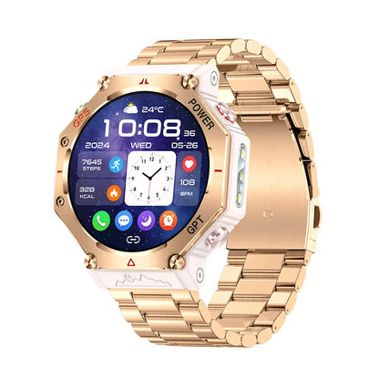 KC91 Smart Watch 530mAh Battery LED Flashlight Compass Altitude Air Pressure Bluetooth Call Fitness Tracker Wearable Devices