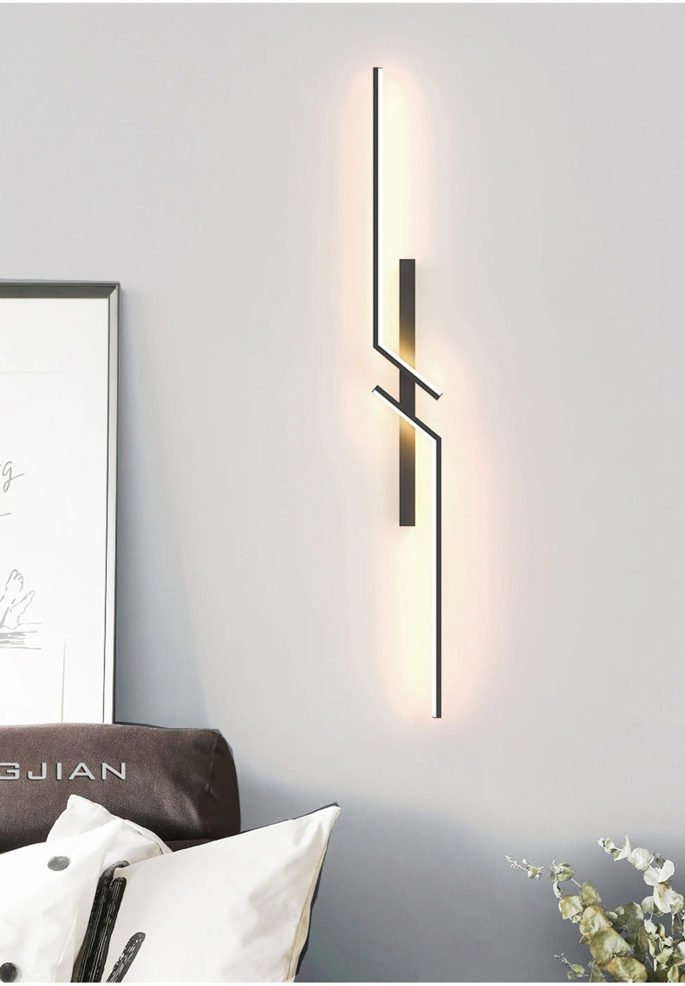 LED Wall Light Type-C Rechargeable Touch Button Smart Remote Control 60/80cm Light Bedroom Living Room Kitchen Indoor Lighting