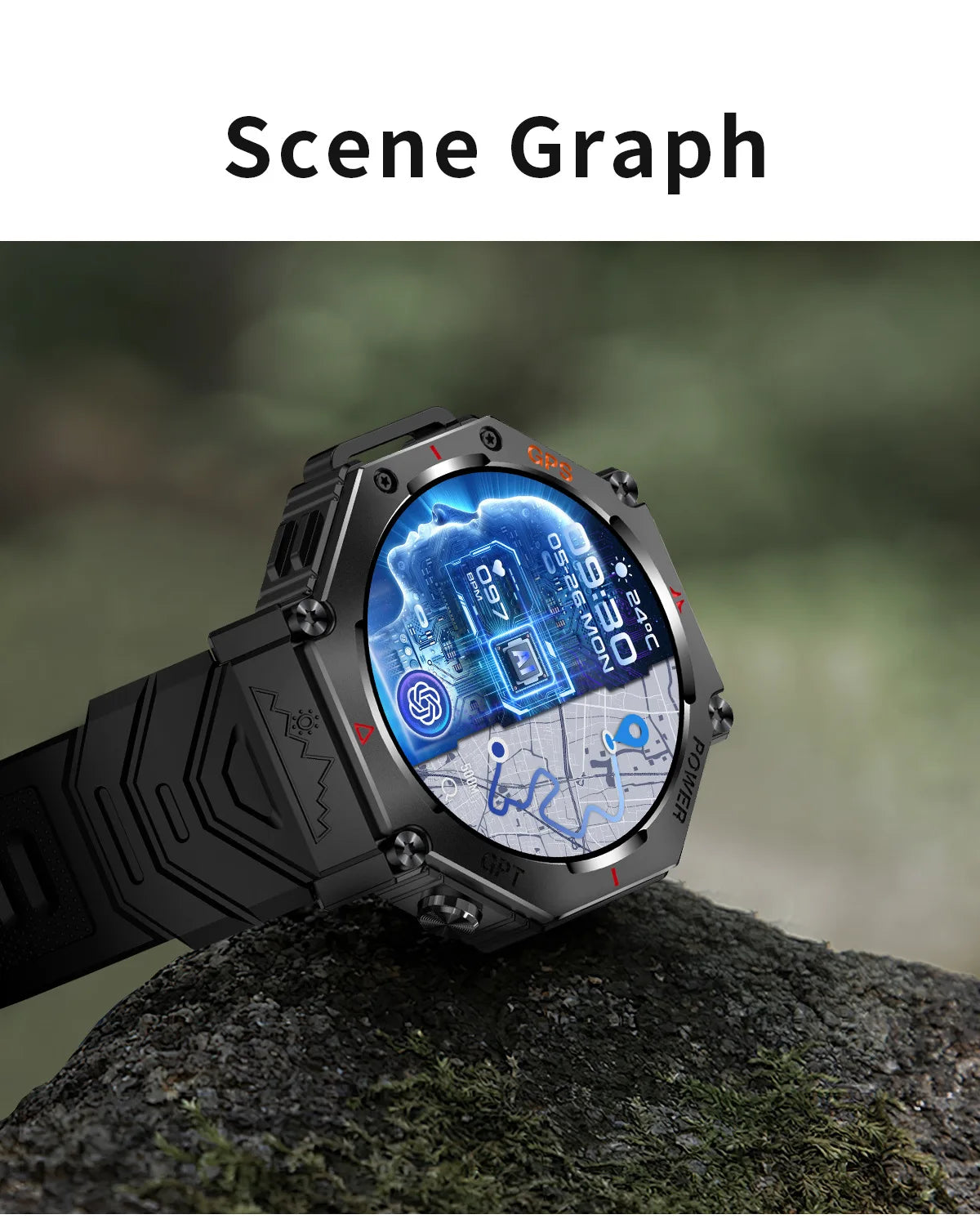 KC91 Smart Watch 530mAh Battery LED Flashlight Compass Altitude Air Pressure Bluetooth Call Fitness Tracker Wearable Devices