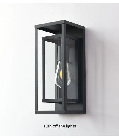 American Retro Waterproof Wall Lamp Industrial Glass Lamp Indoor Outdoor Courtyard Corridor Bar Villa Garden Decorative Lamp