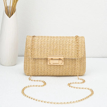 New Straw Shoulder Bag Handmade Fashion High Capacity Crossbody Bag Woven Clutch Handbag Women Office Birthday Present