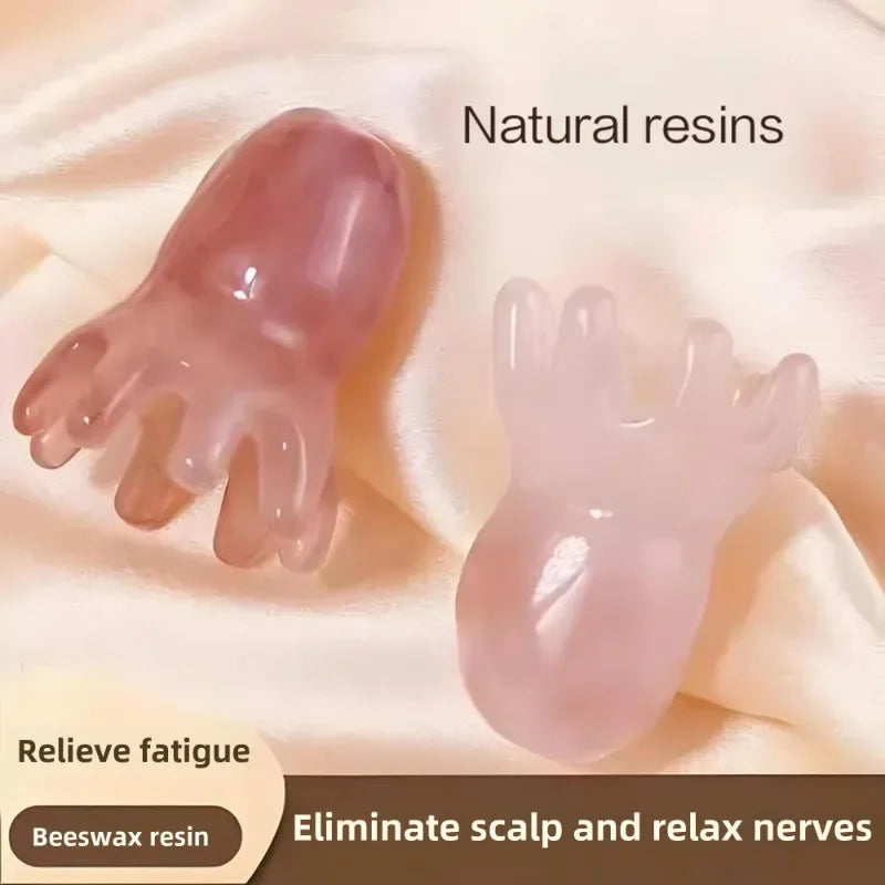 2025 New Resin Octopus Scalp Massage Comb Acupressure Meridian Therapy Hair Care Portable Relaxation Tool Natural Material