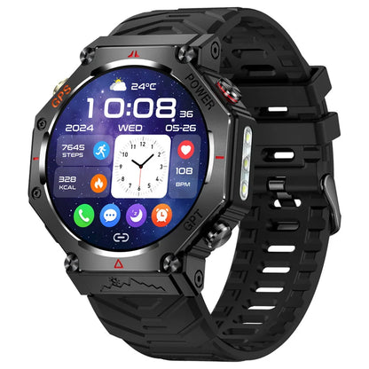 KC91 Smart Watch 530mAh Battery LED Flashlight Compass Altitude Air Pressure Bluetooth Call Fitness Tracker Wearable Devices