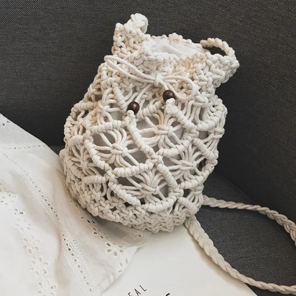 2024 New Summer Fashion Handmade Bucket Bags for Women Shoulder Crossbody Bag Female Handbag