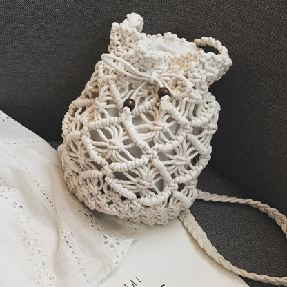 2024 New Summer Fashion Handmade Bucket Bags for Women Shoulder Crossbody Bag Female Handbag